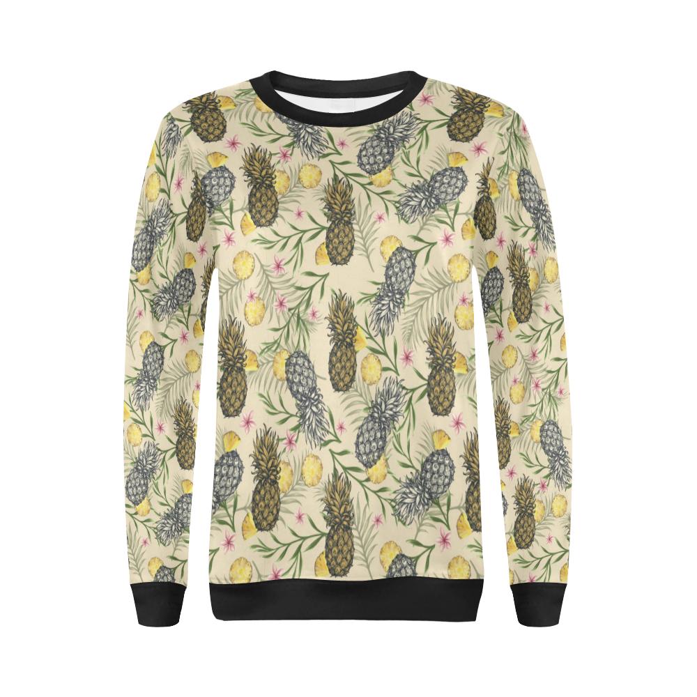 Pineapple Pattern Print Design PP012 Women Long Sleeve Sweatshirt-JorJune
