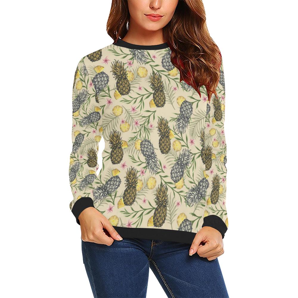 Pineapple Pattern Print Design PP012 Women Long Sleeve Sweatshirt-JorJune