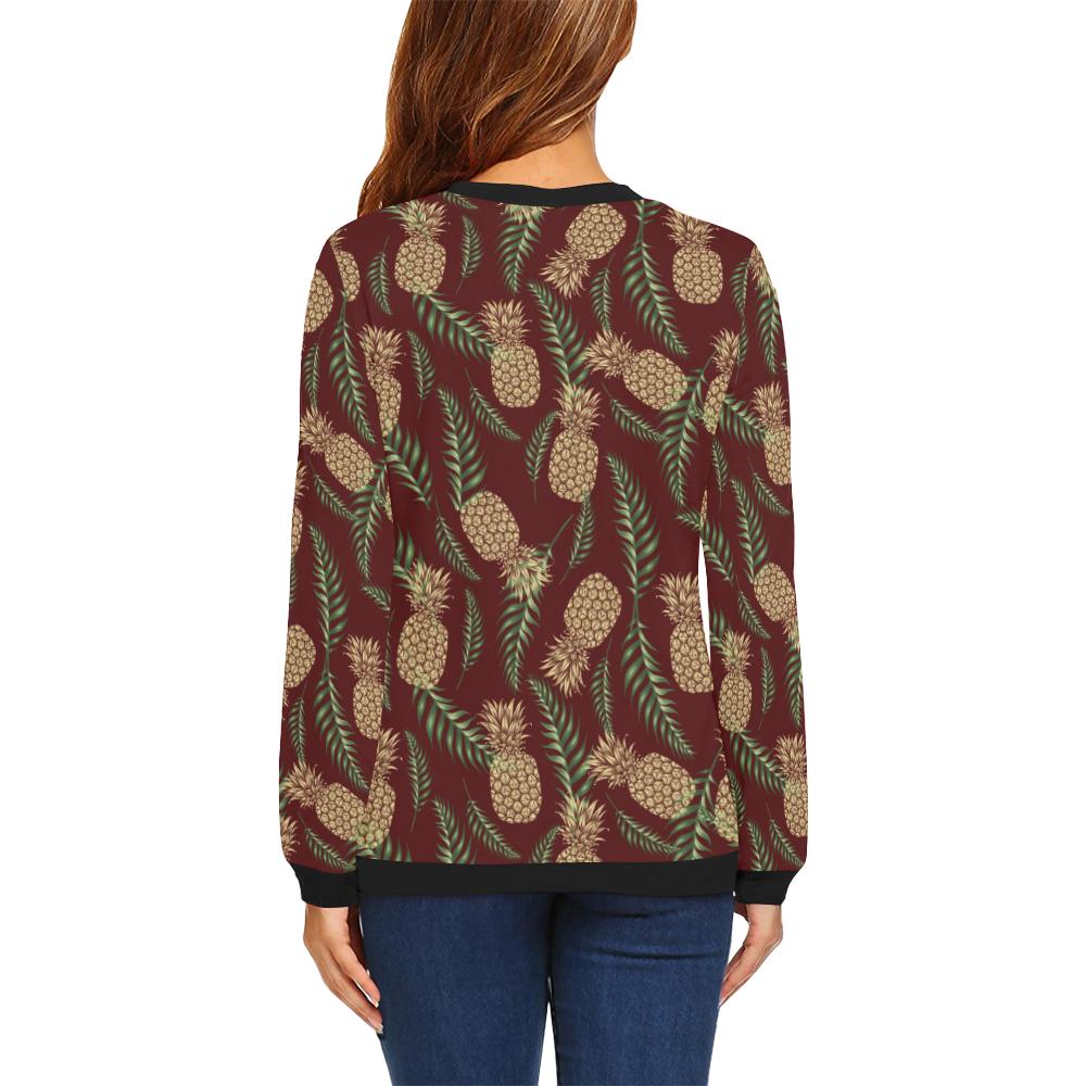 Pineapple Pattern Print Design PP013 Women Long Sleeve Sweatshirt-JorJune