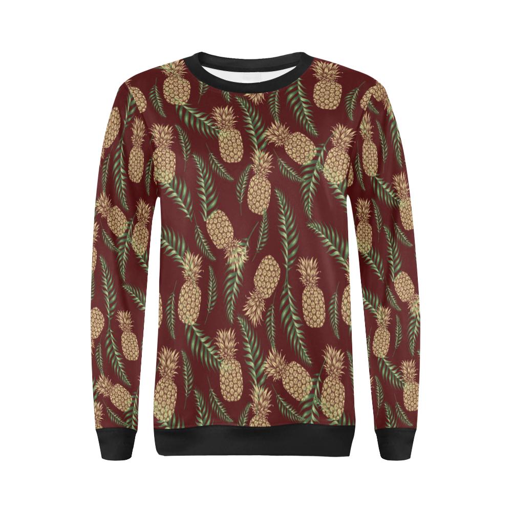 Pineapple Pattern Print Design PP013 Women Long Sleeve Sweatshirt-JorJune