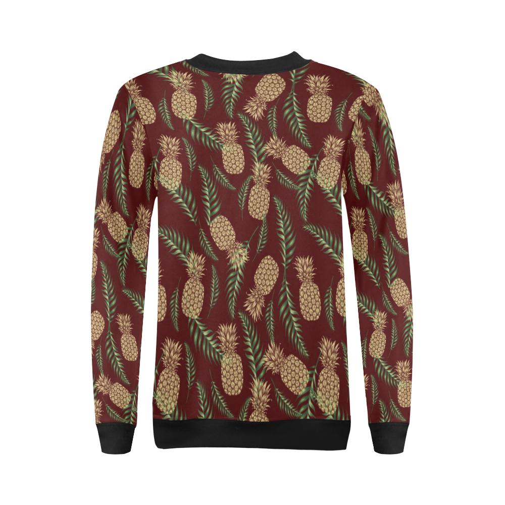 Pineapple Pattern Print Design PP013 Women Long Sleeve Sweatshirt-JorJune