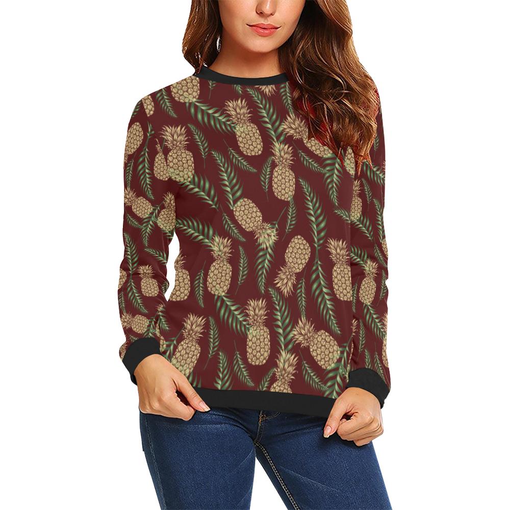 Pineapple Pattern Print Design PP013 Women Long Sleeve Sweatshirt-JorJune