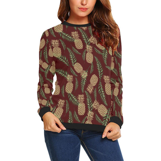 Pineapple Pattern Print Design PP013 Women Long Sleeve Sweatshirt-JorJune