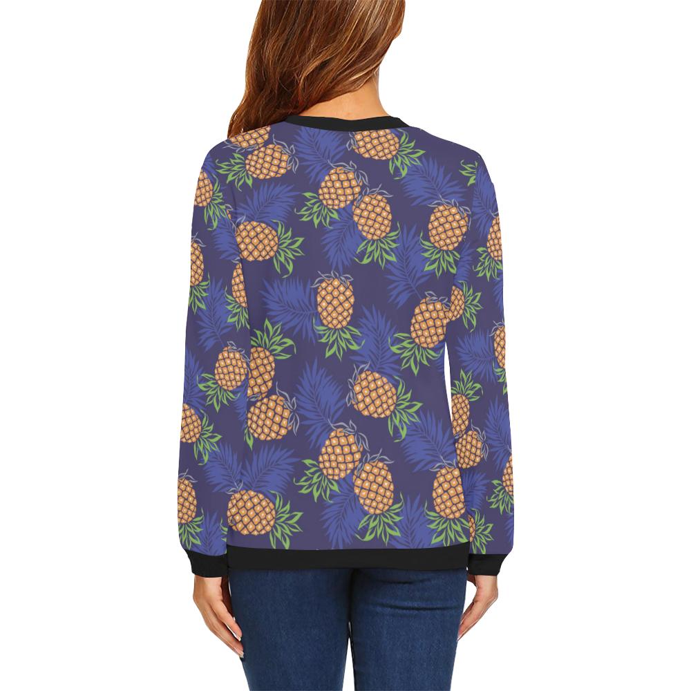 Pineapple Pattern Print Design PP02 Women Long Sleeve Sweatshirt-JorJune