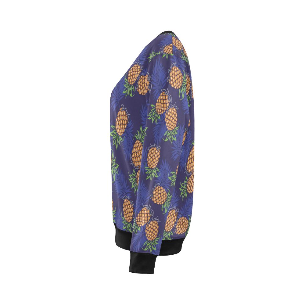Pineapple Pattern Print Design PP02 Women Long Sleeve Sweatshirt-JorJune
