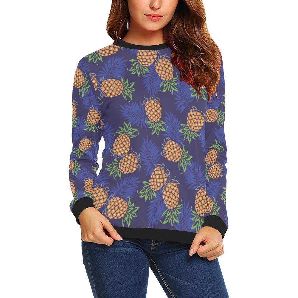Pineapple Pattern Print Design PP02 Women Long Sleeve Sweatshirt-JorJune