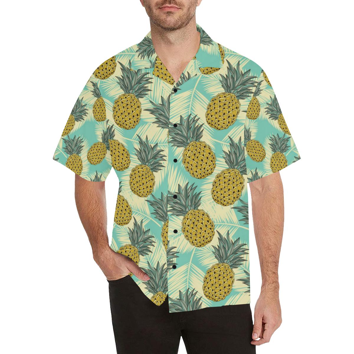 Pineapple Pattern Print Design PP03 Men Hawaiian Shirt-JorJune