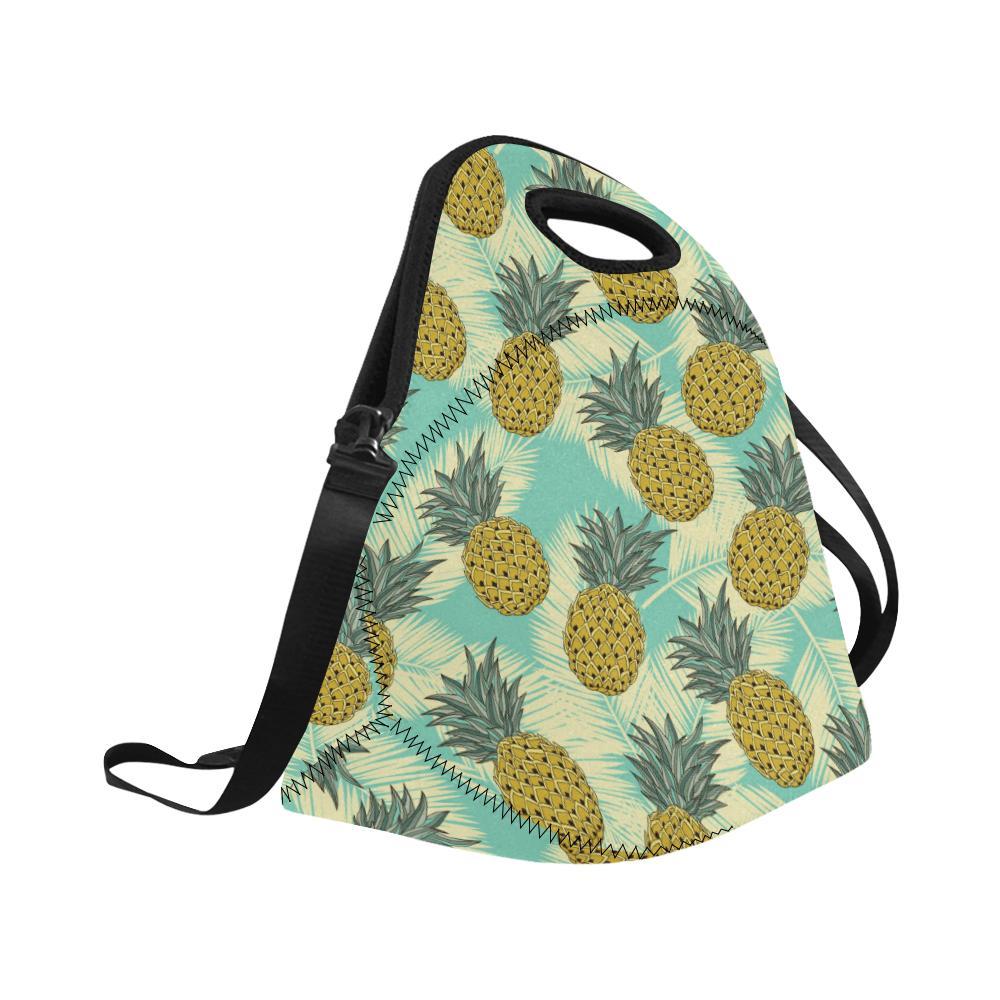 Pineapple Pattern Print Design PP03 Neoprene Lunch Bag-JorJune