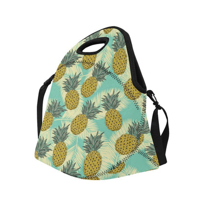 Pineapple Pattern Print Design PP03 Neoprene Lunch Bag-JorJune