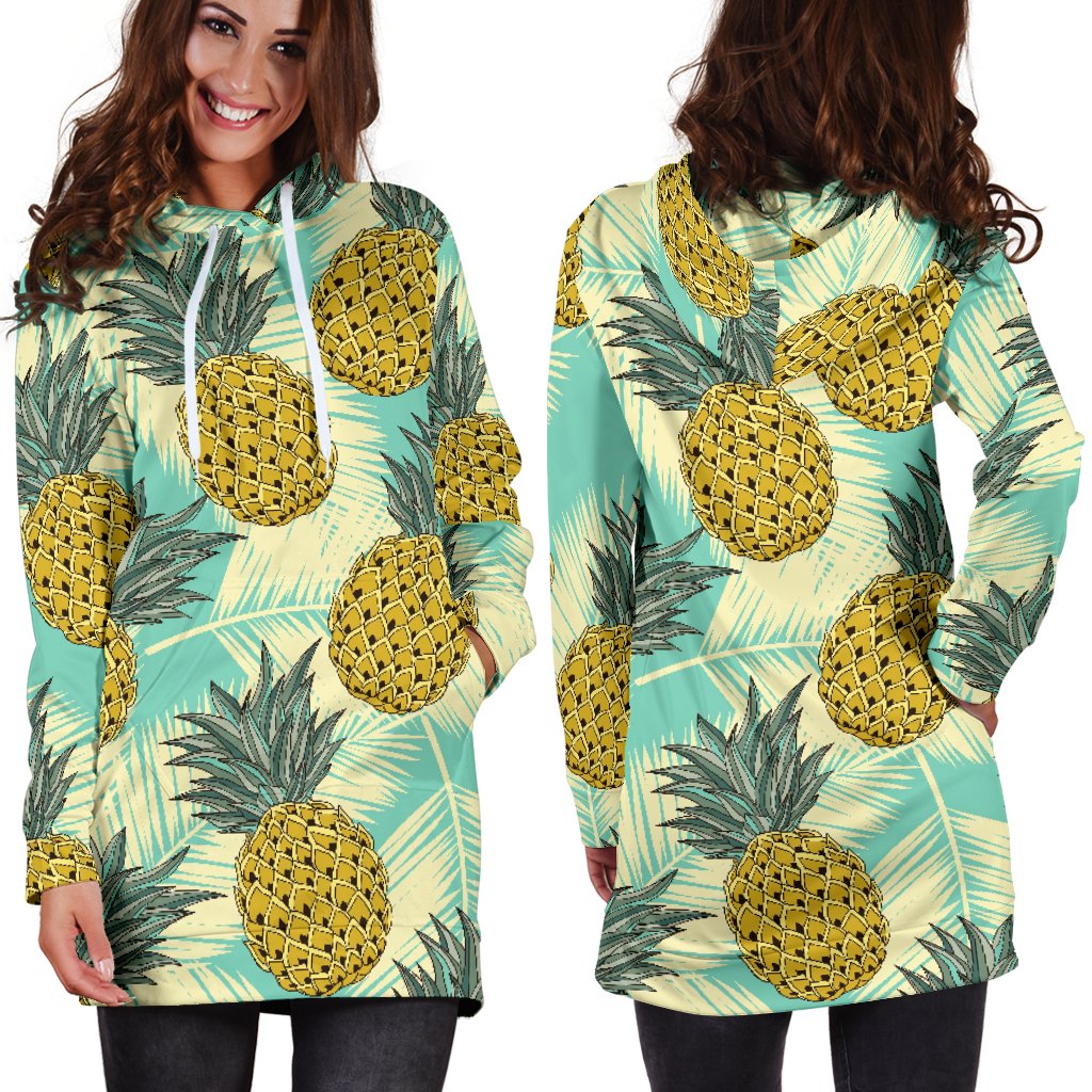 Pineapple Pattern Print Design PP03 Women Hoodie Dress