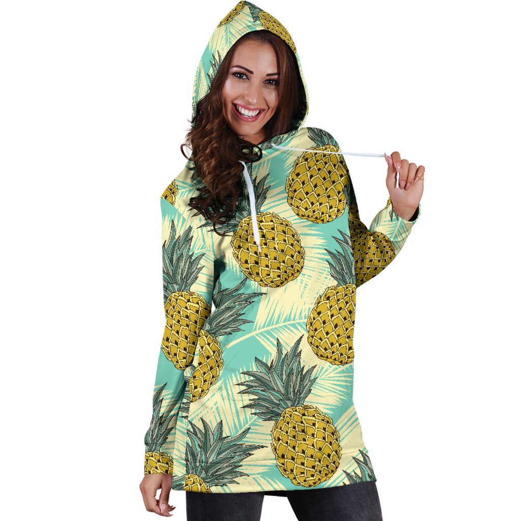 Pineapple Pattern Print Design PP03 Women Hoodie Dress