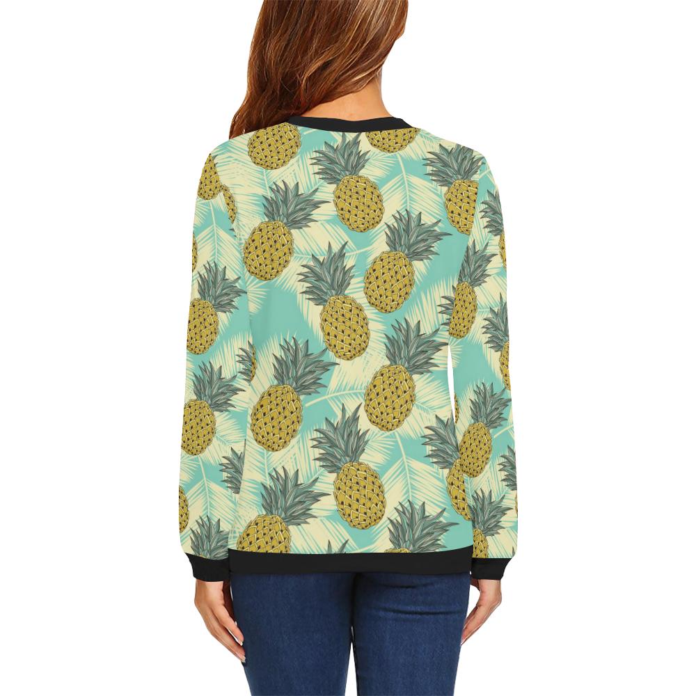 Pineapple Pattern Print Design PP03 Women Long Sleeve Sweatshirt-JorJune