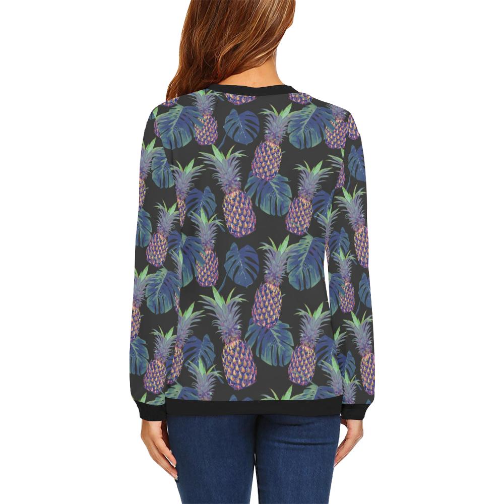 Pineapple Pattern Print Design PP04 Women Long Sleeve Sweatshirt-JorJune