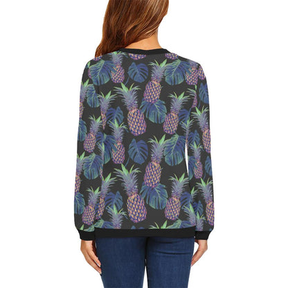 Pineapple Pattern Print Design PP04 Women Long Sleeve Sweatshirt-JorJune