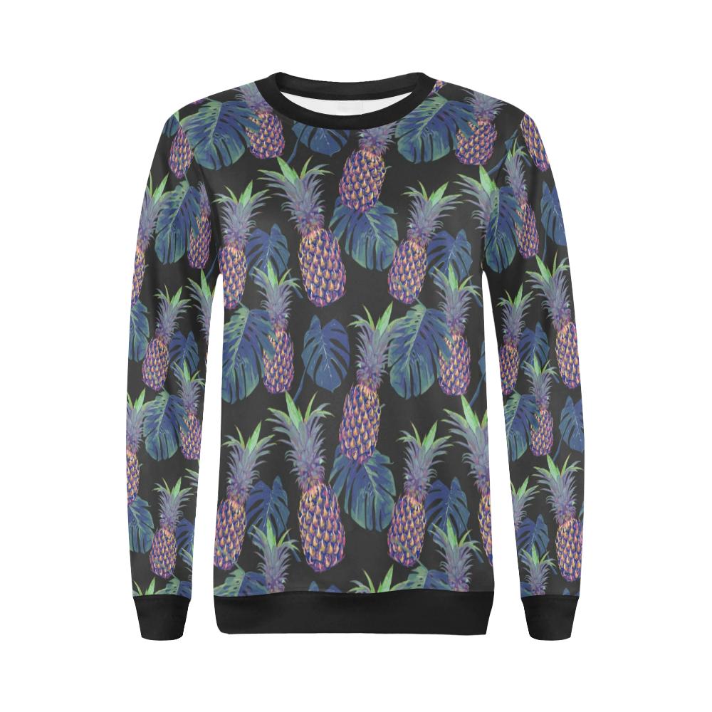 Pineapple Pattern Print Design PP04 Women Long Sleeve Sweatshirt-JorJune