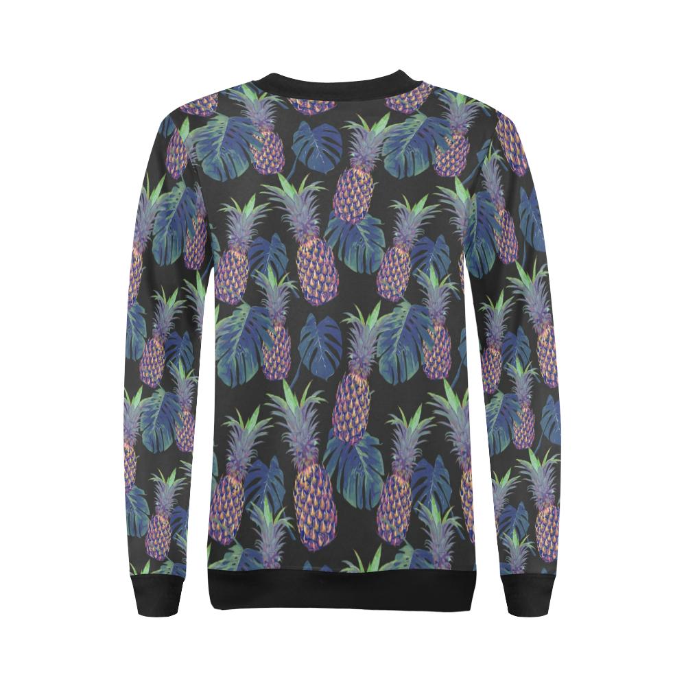 Pineapple Pattern Print Design PP04 Women Long Sleeve Sweatshirt-JorJune
