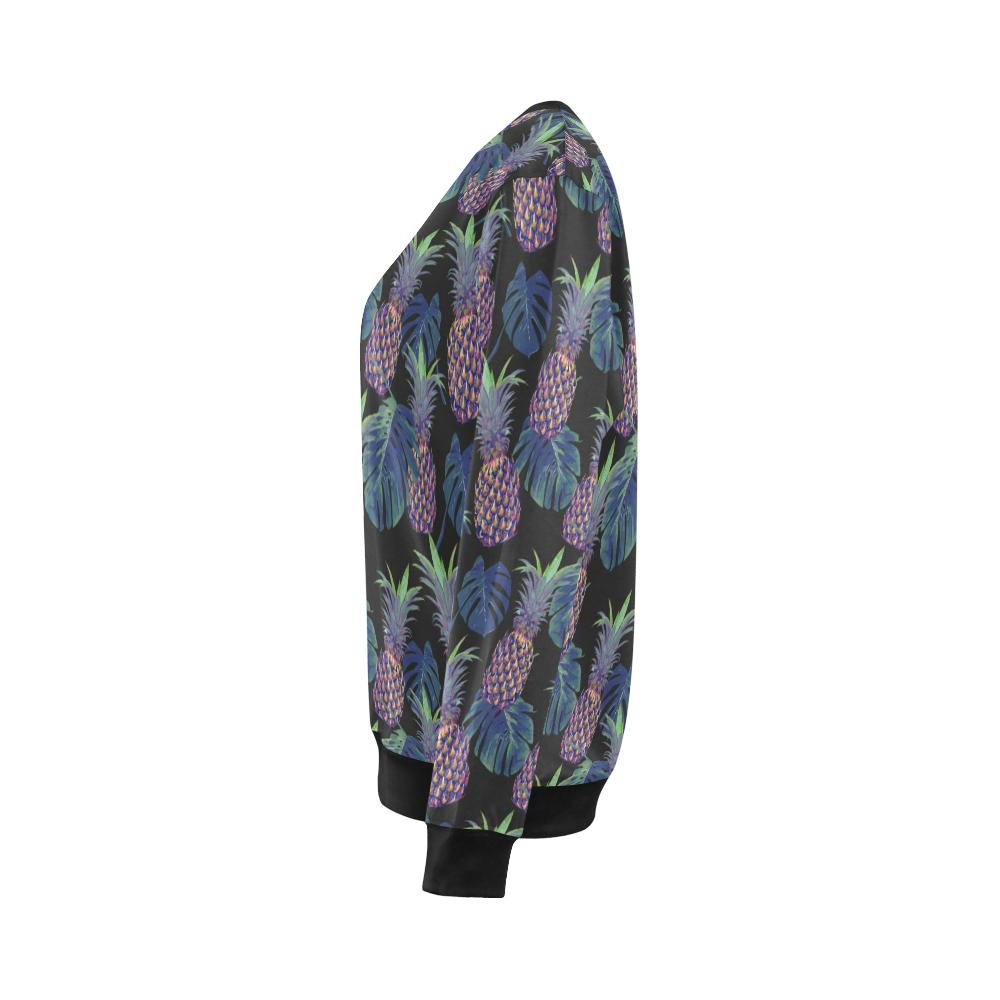 Pineapple Pattern Print Design PP04 Women Long Sleeve Sweatshirt-JorJune