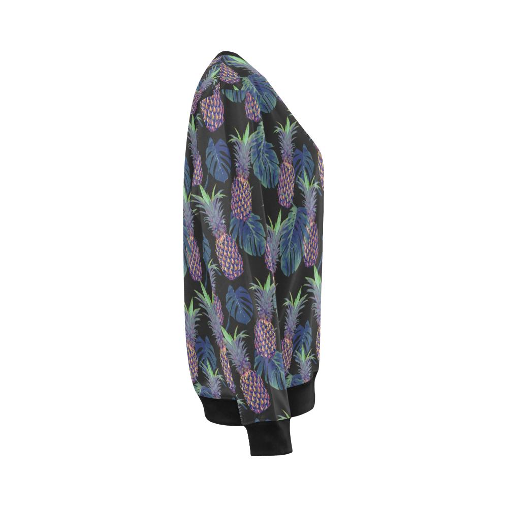 Pineapple Pattern Print Design PP04 Women Long Sleeve Sweatshirt-JorJune