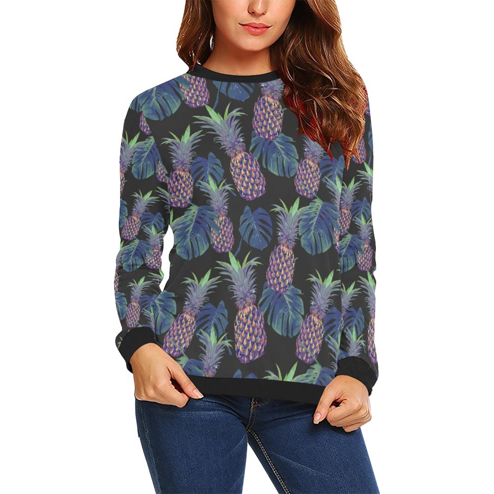 Pineapple Pattern Print Design PP04 Women Long Sleeve Sweatshirt-JorJune