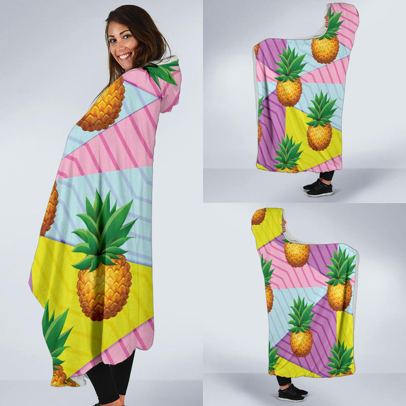 Pineapple Pattern Print Design PP05 Hooded Blanket-JORJUNE.COM