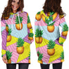 Pineapple Pattern Print Design PP05 Women Hoodie Dress