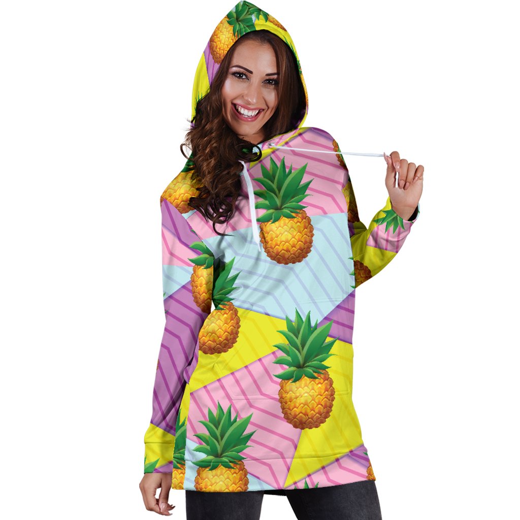 Pineapple Pattern Print Design PP05 Women Hoodie Dress