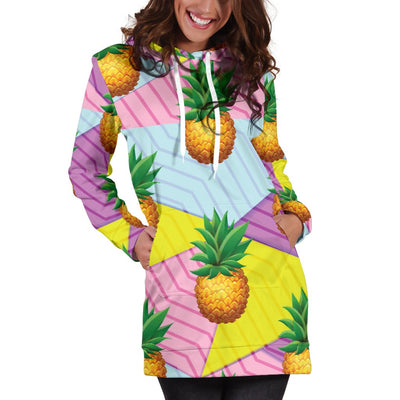 Pineapple Pattern Print Design PP05 Women Hoodie Dress