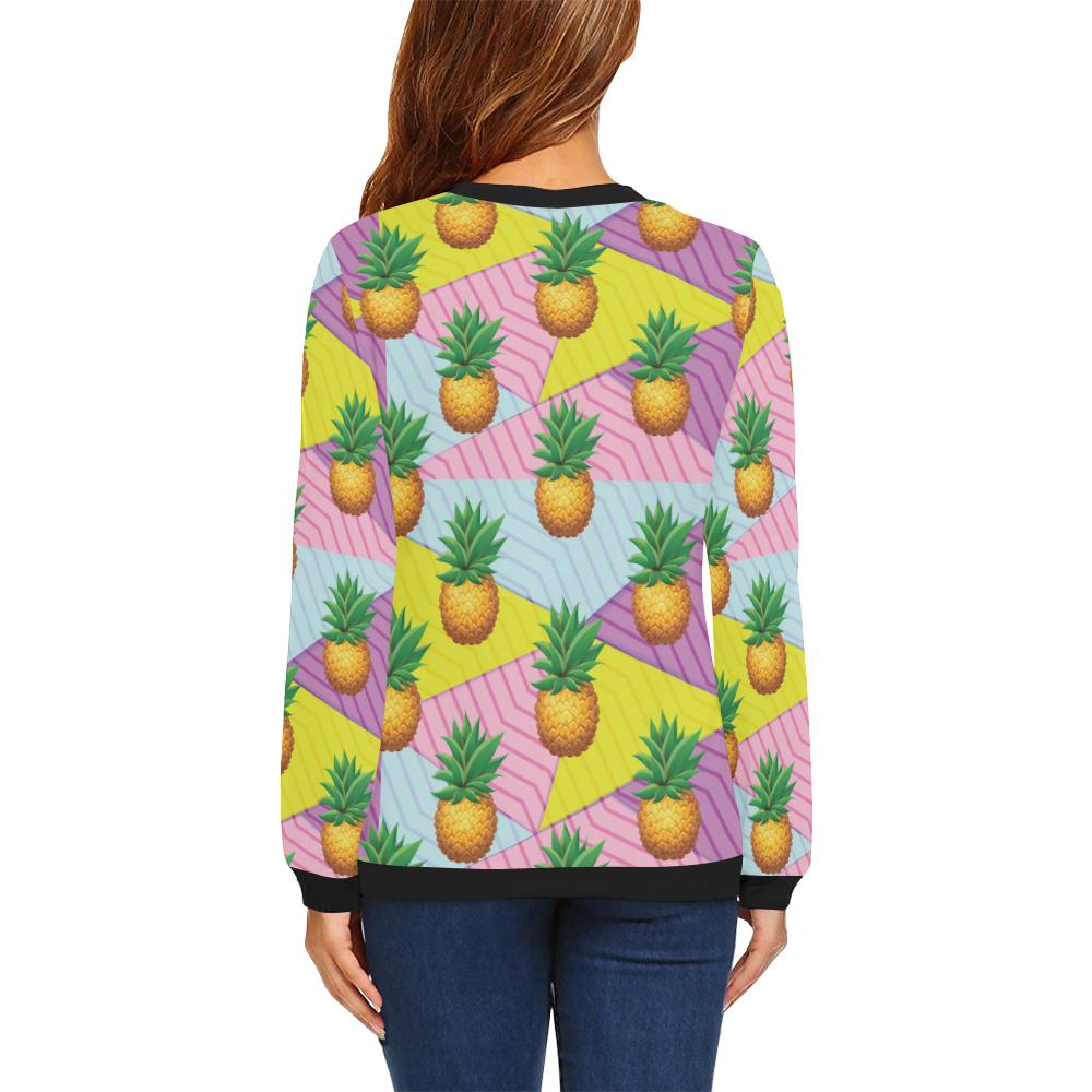 Pineapple Pattern Print Design PP05 Women Long Sleeve Sweatshirt-JorJune