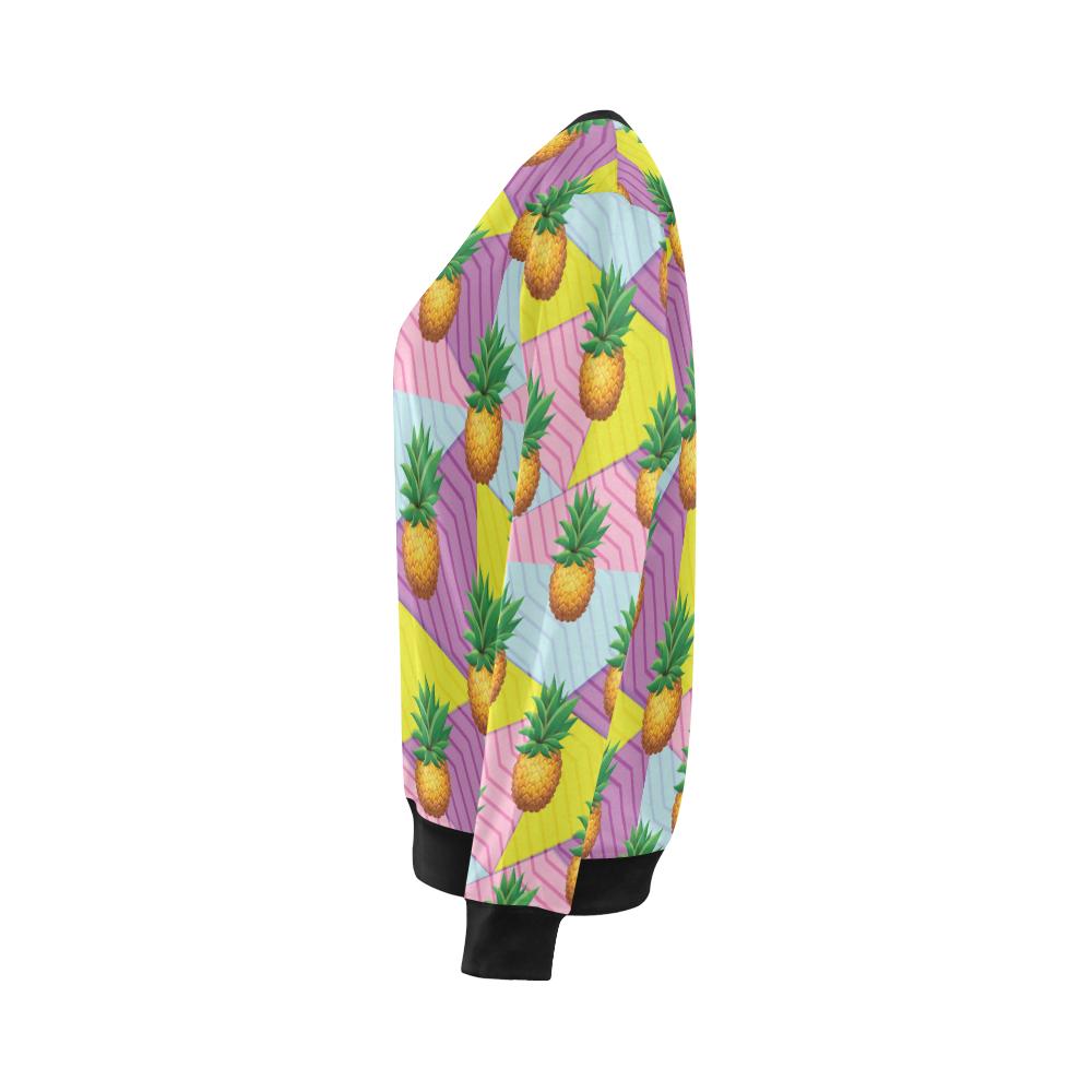 Pineapple Pattern Print Design PP05 Women Long Sleeve Sweatshirt-JorJune