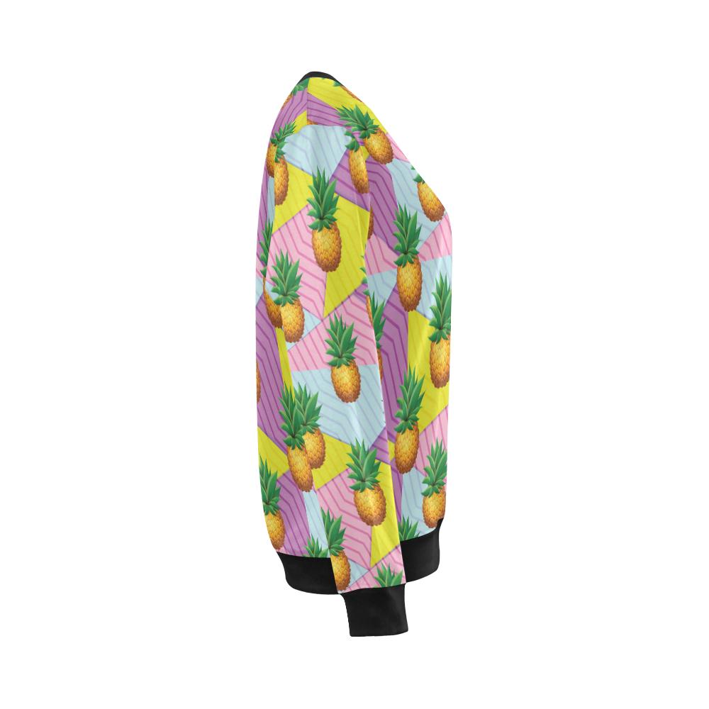 Pineapple Pattern Print Design PP05 Women Long Sleeve Sweatshirt-JorJune
