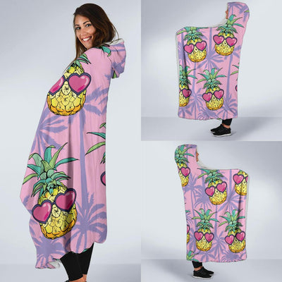 Pineapple Pattern Print Design PP06 Hooded Blanket-JORJUNE.COM