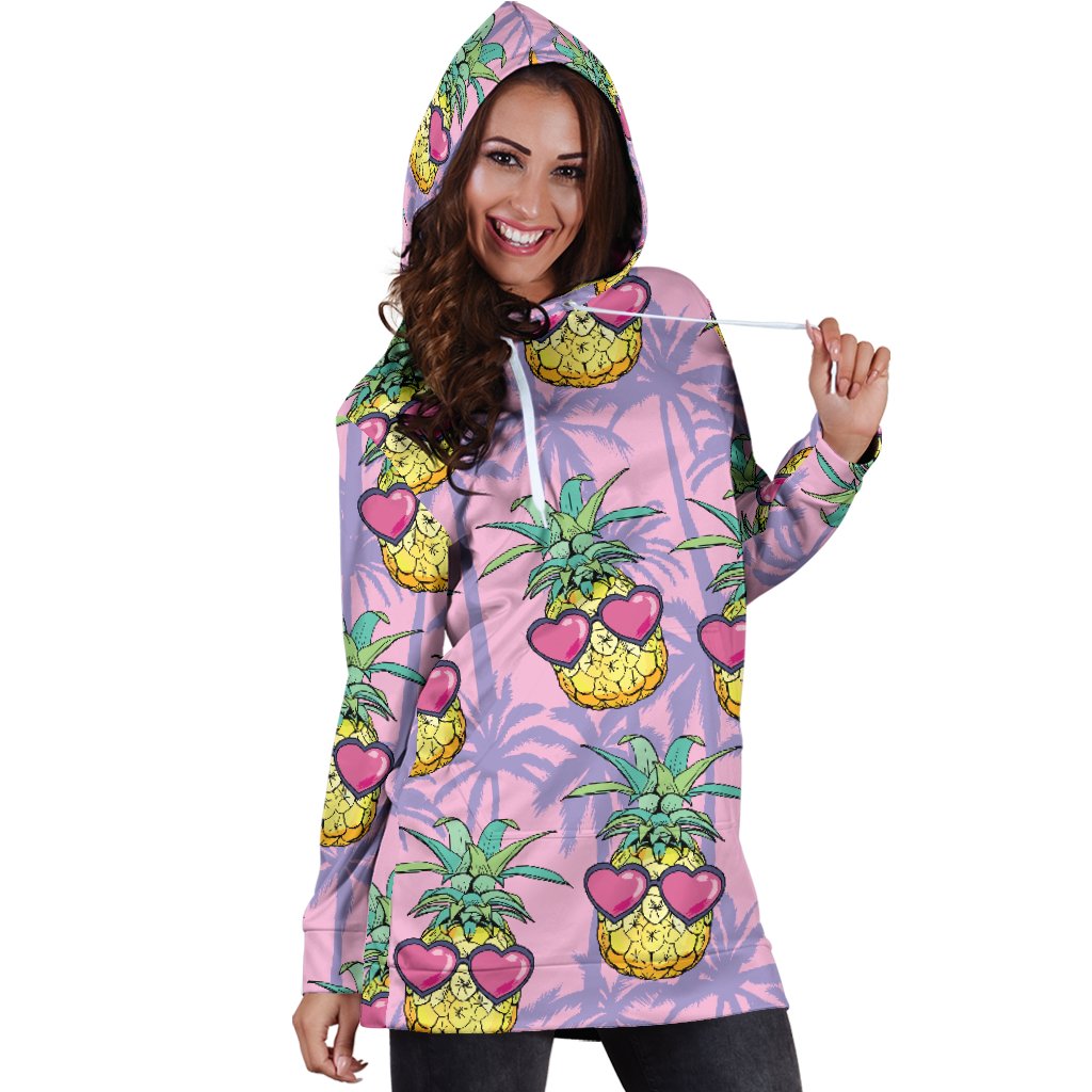 Pineapple Pattern Print Design PP06 Women Hoodie Dress