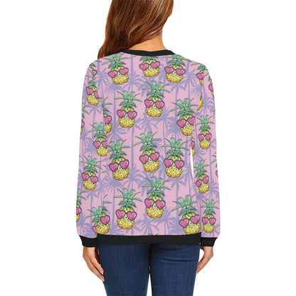 Pineapple Pattern Print Design PP06 Women Long Sleeve Sweatshirt-JorJune