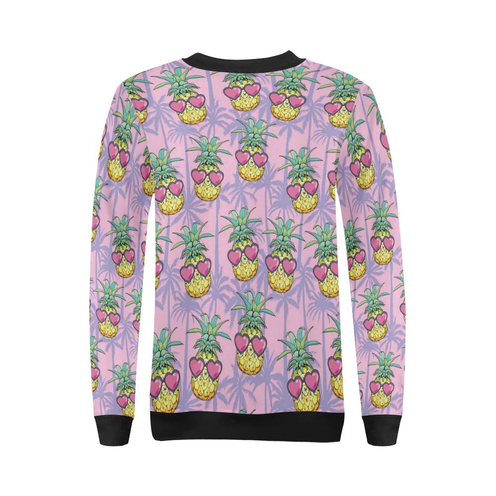 Pineapple Pattern Print Design PP06 Women Long Sleeve Sweatshirt-JorJune
