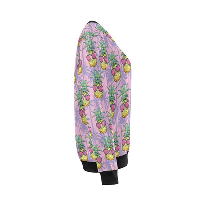 Pineapple Pattern Print Design PP06 Women Long Sleeve Sweatshirt-JorJune
