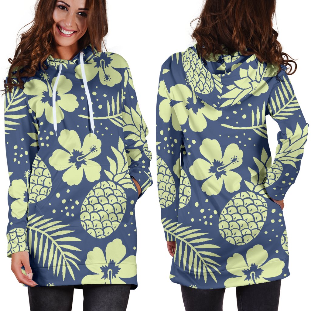 Pineapple Pattern Print Design PP07 Women Hoodie Dress