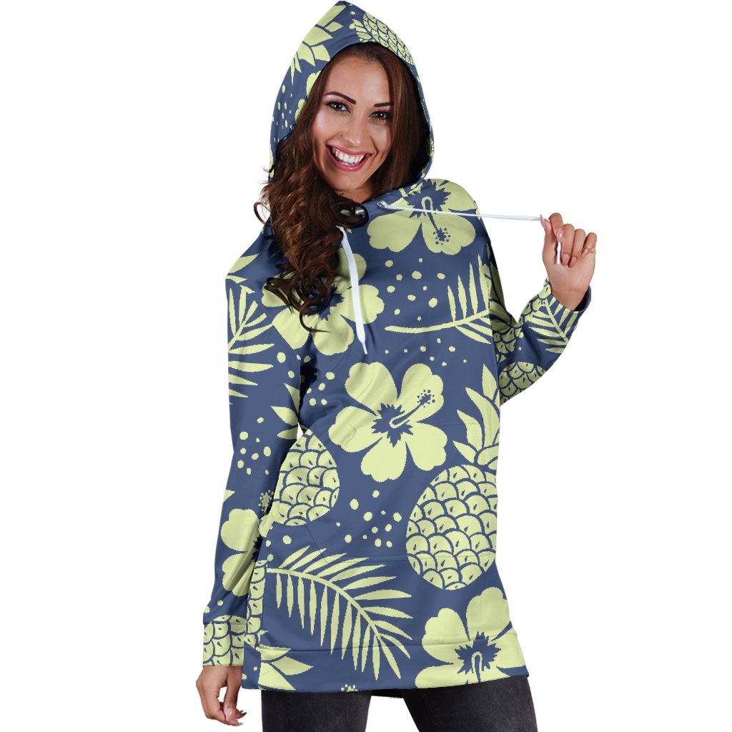 Pineapple Pattern Print Design PP07 Women Hoodie Dress