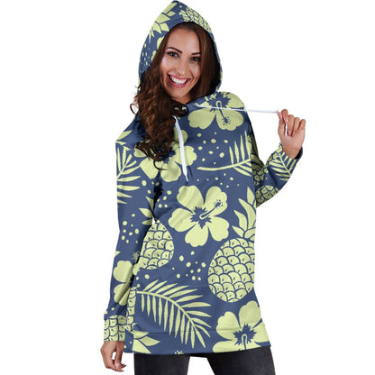 Pineapple Pattern Print Design PP07 Women Hoodie Dress