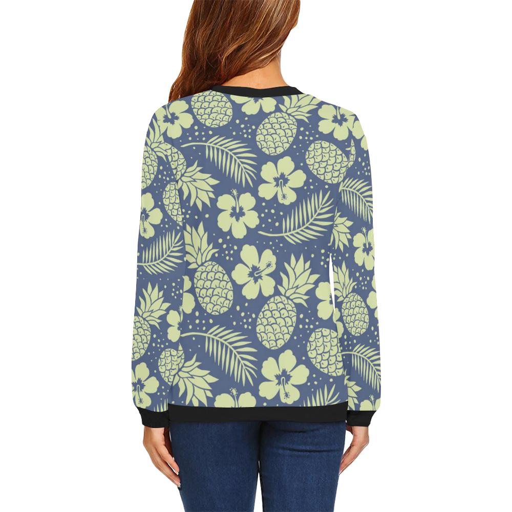 Pineapple Pattern Print Design PP07 Women Long Sleeve Sweatshirt-JorJune