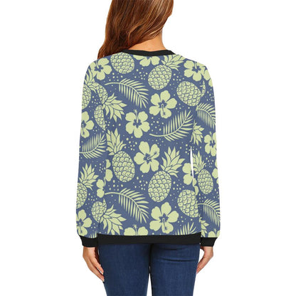 Pineapple Pattern Print Design PP07 Women Long Sleeve Sweatshirt-JorJune