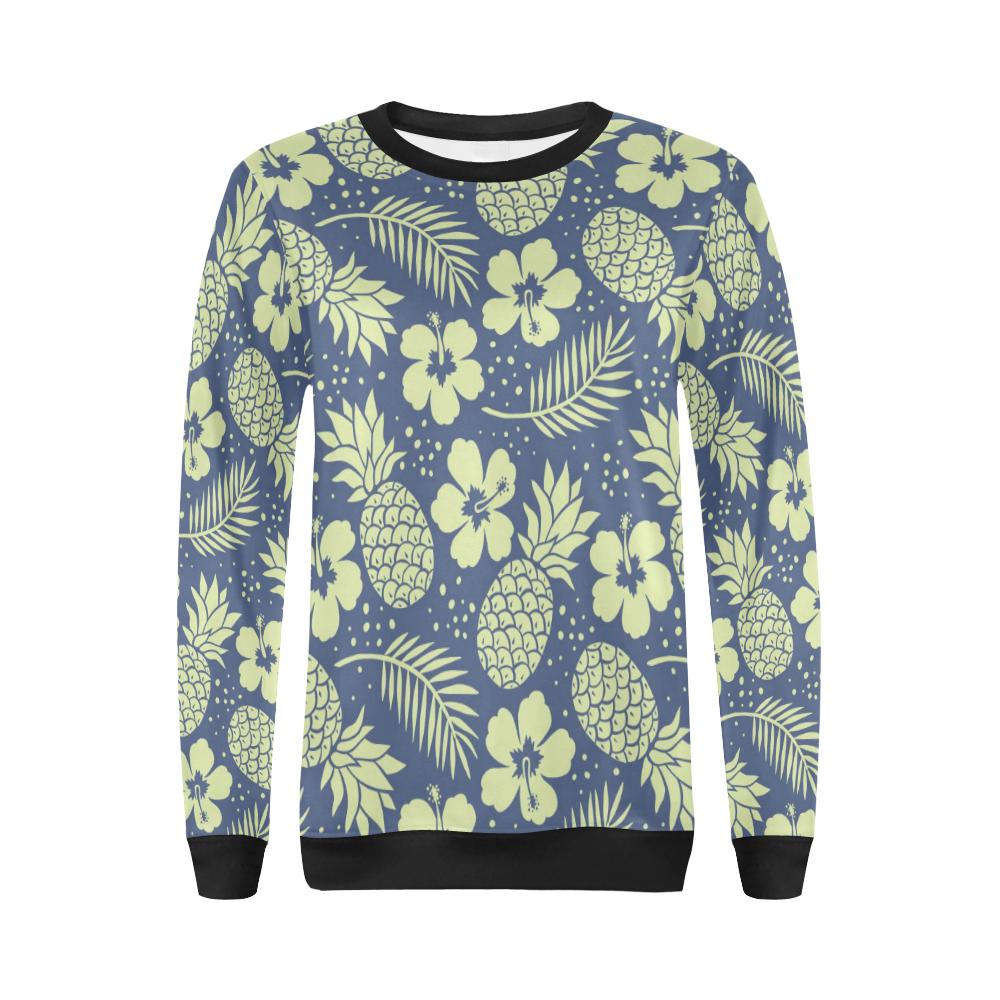 Pineapple Pattern Print Design PP07 Women Long Sleeve Sweatshirt-JorJune