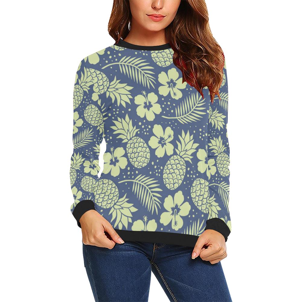 Pineapple Pattern Print Design PP07 Women Long Sleeve Sweatshirt-JorJune