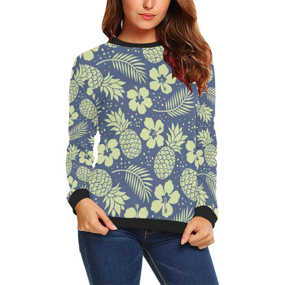 Pineapple Pattern Print Design PP07 Women Long Sleeve Sweatshirt-JorJune