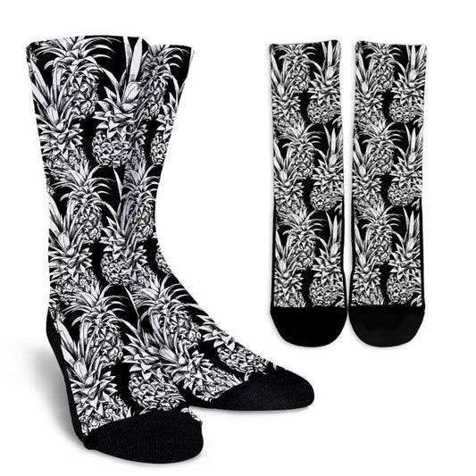 Pineapple Pattern Print Design PP08 Crew Socks-JORJUNE.COM