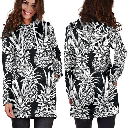 Pineapple Pattern Print Design PP08 Women Hoodie Dress