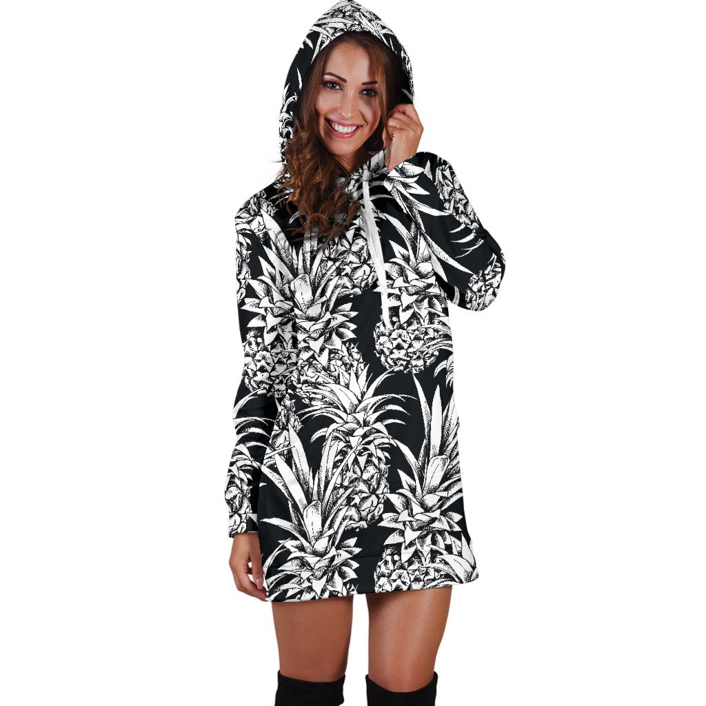 Pineapple Pattern Print Design PP08 Women Hoodie Dress