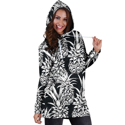Pineapple Pattern Print Design PP08 Women Hoodie Dress