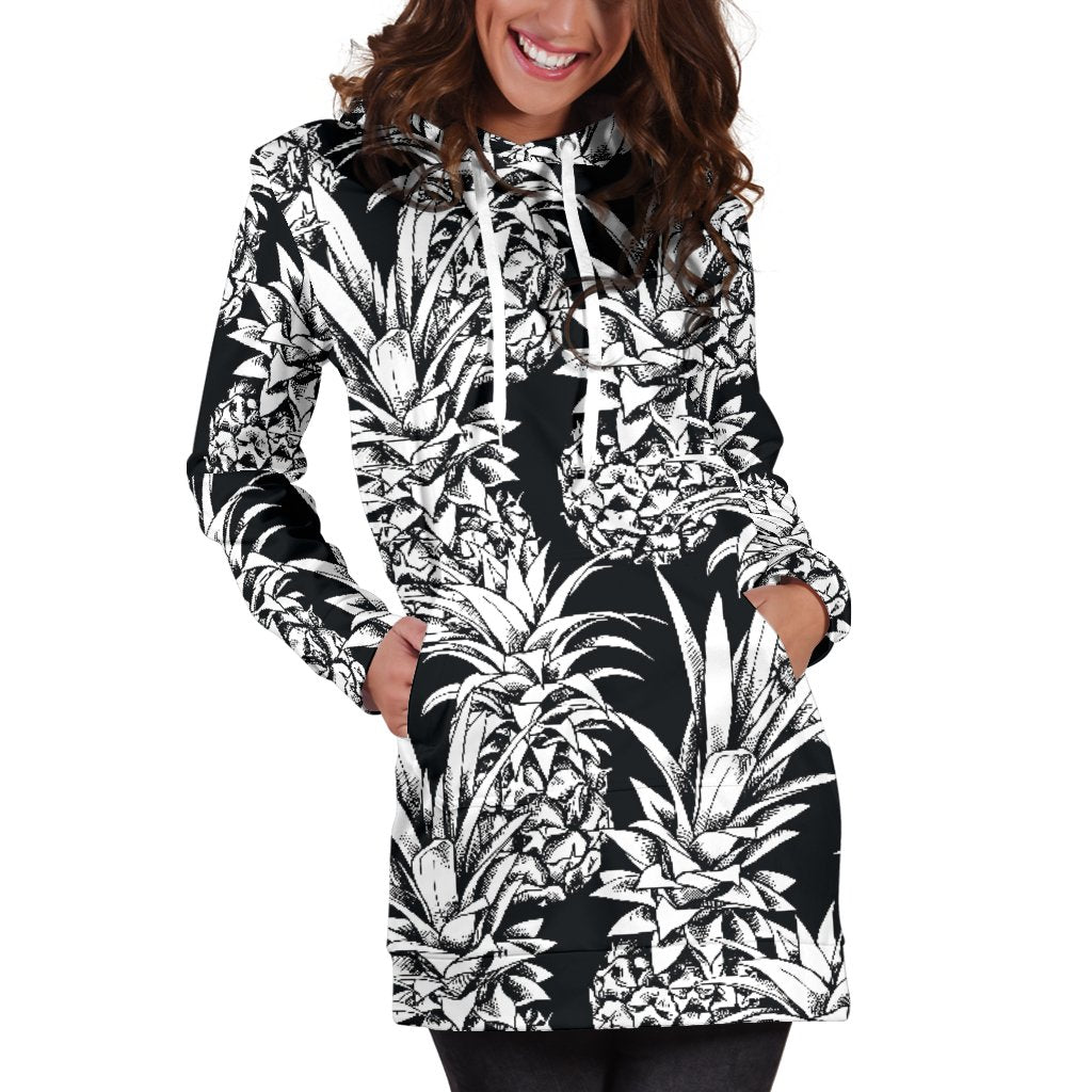 Pineapple Pattern Print Design PP08 Women Hoodie Dress