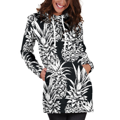 Pineapple Pattern Print Design PP08 Women Hoodie Dress