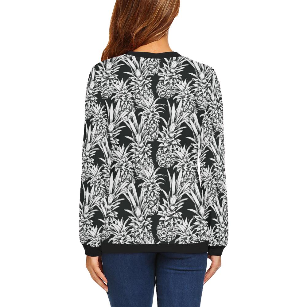 Pineapple Pattern Print Design PP08 Women Long Sleeve Sweatshirt-JorJune
